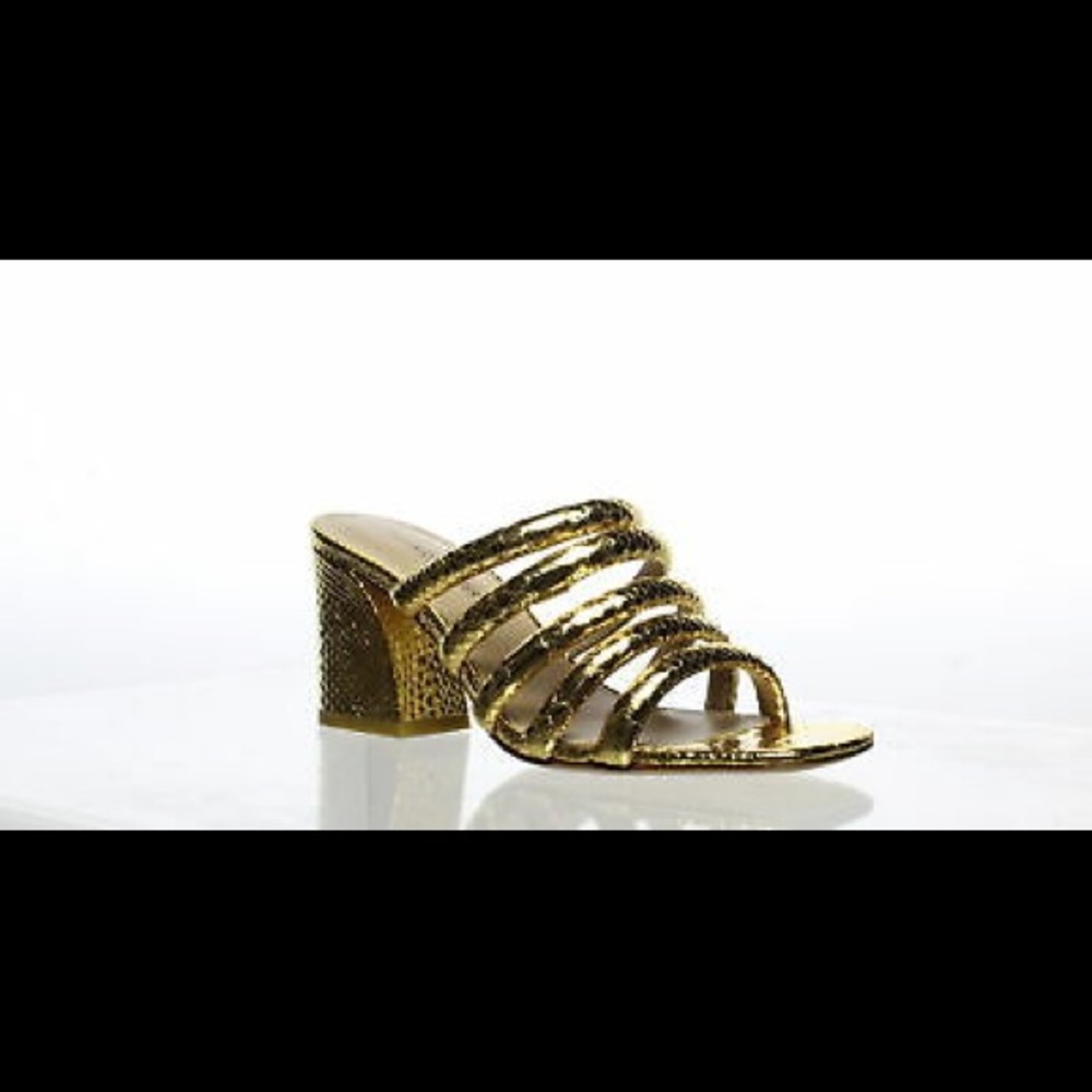 Pliner Wes Python Gold sandal new 7m